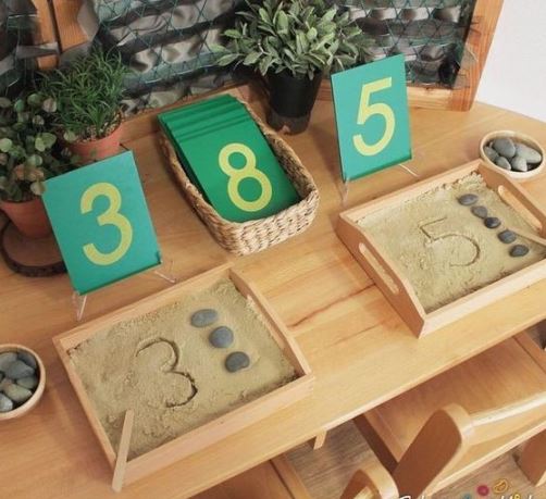 montessori učenje črke števlke